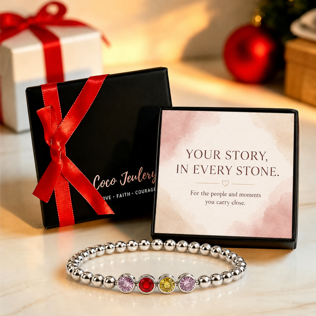personalized birthstone bracelet gift