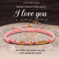 rhodonite i love you morse code bracelet, love message bracelet for her
