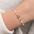 breast cancer support bracelet, rose quartz encouragement jewelry