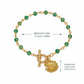 sunflower pendant bracelet, emerald gemstone detail
