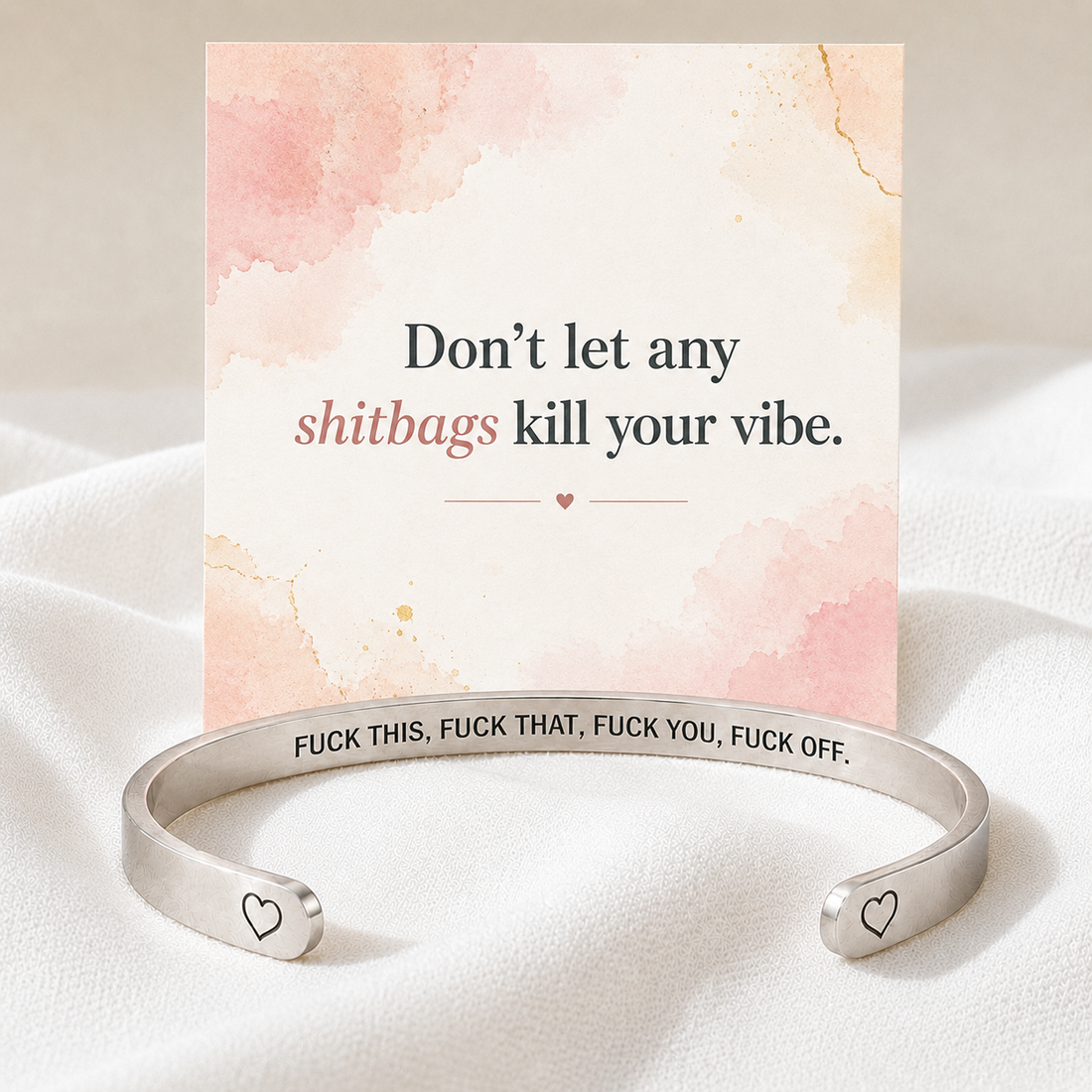 the officially done mantra cuff bracelet