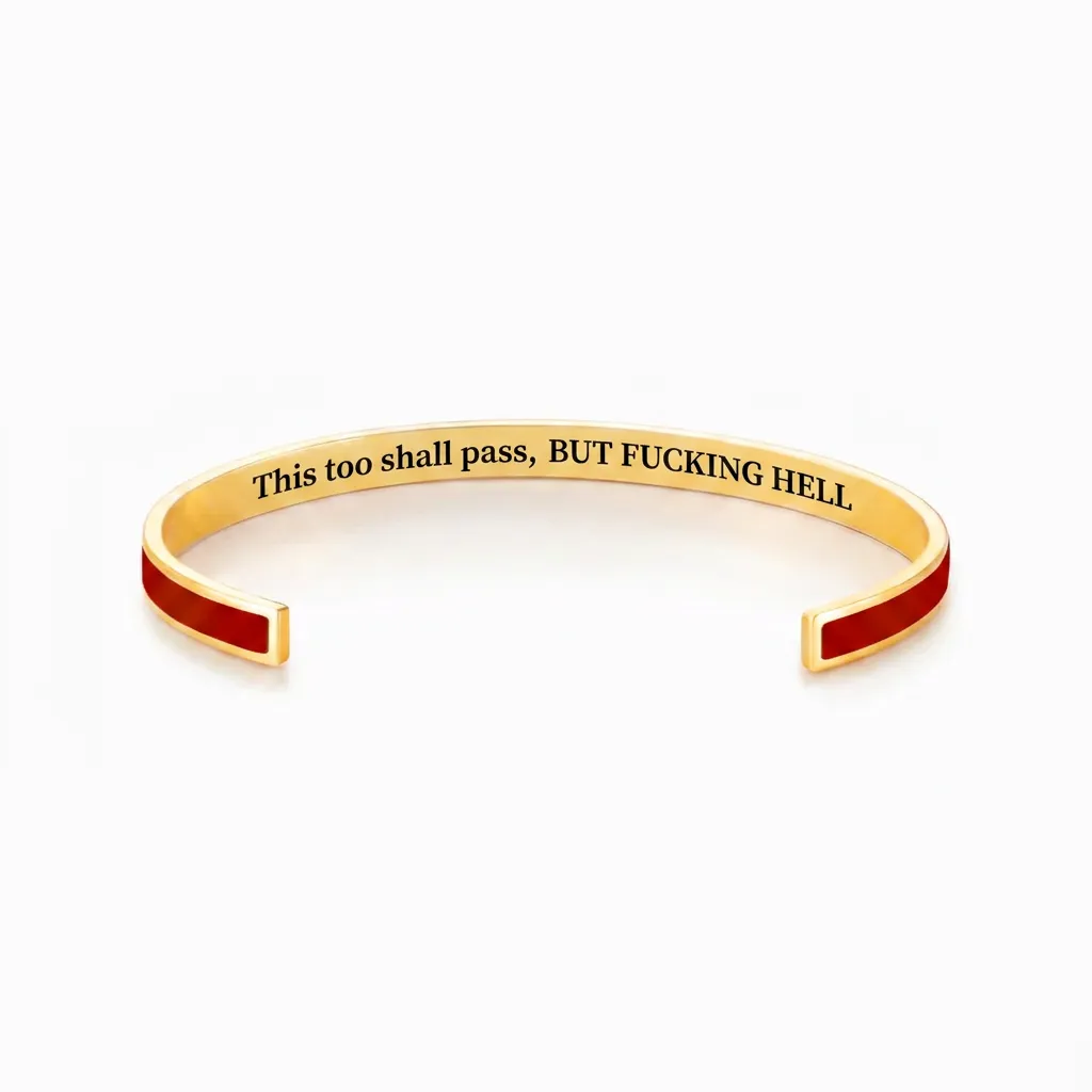 engraved this too shall pass cuff bracelet