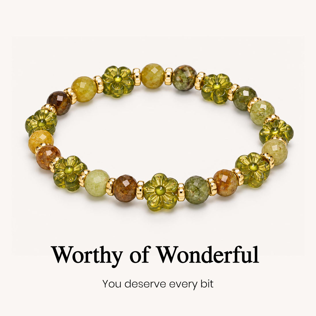 tsavorite flower crystal energy bracelet, daughter and granddaughter gift