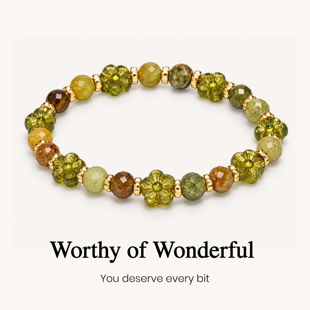tsavorite flower crystal energy bracelet, daughter and granddaughter gift