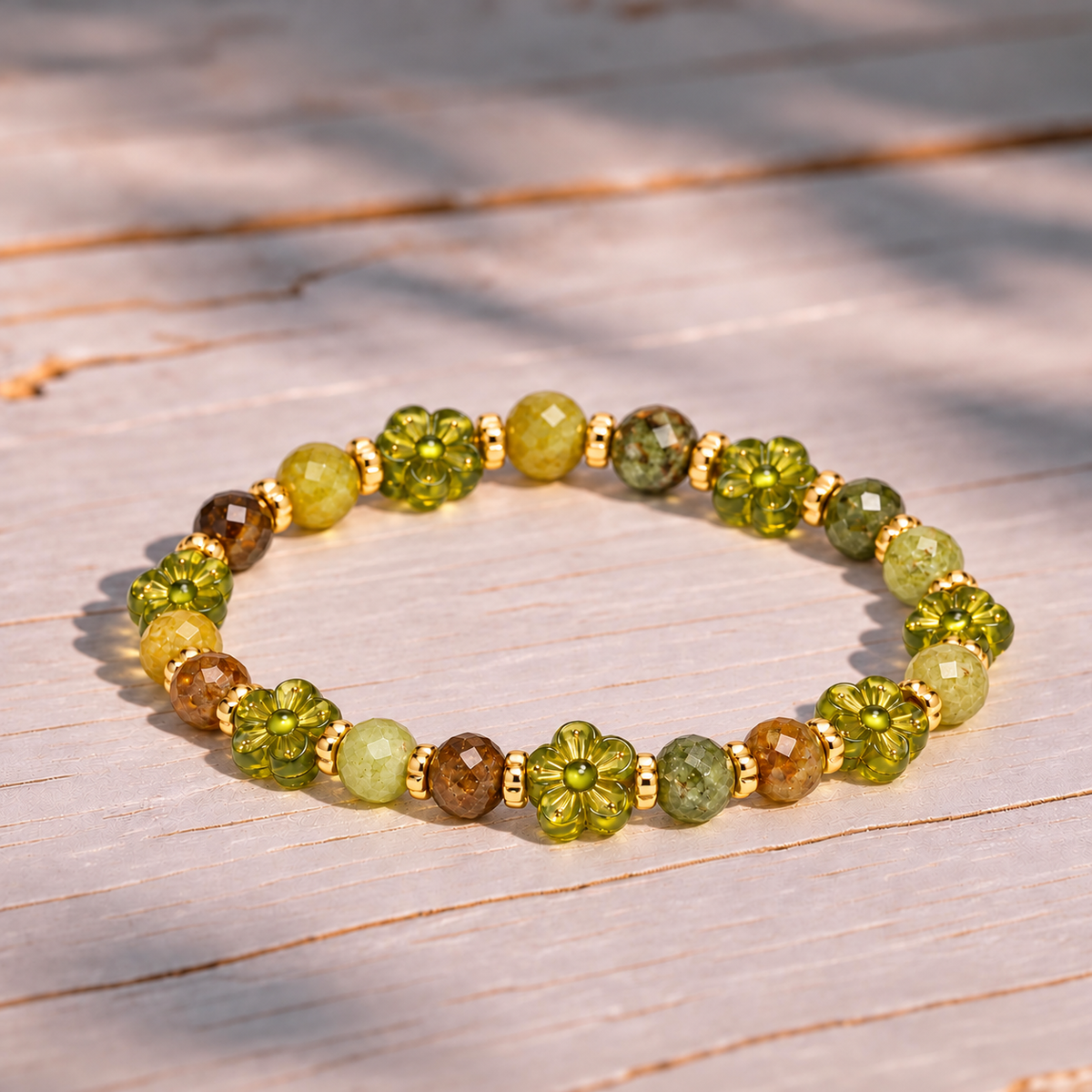 flower crystal bracelet, daughter and granddaughter affirmation jewelry