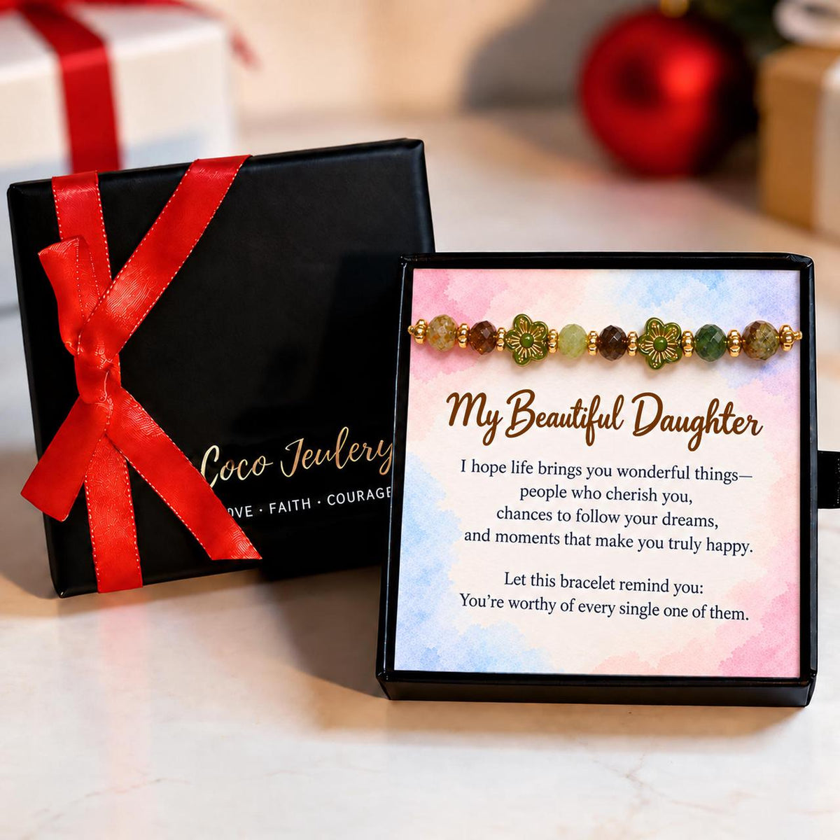 daughter or granddaughter gift, inspirational bracelet reminding her she is worthy, gift-ready