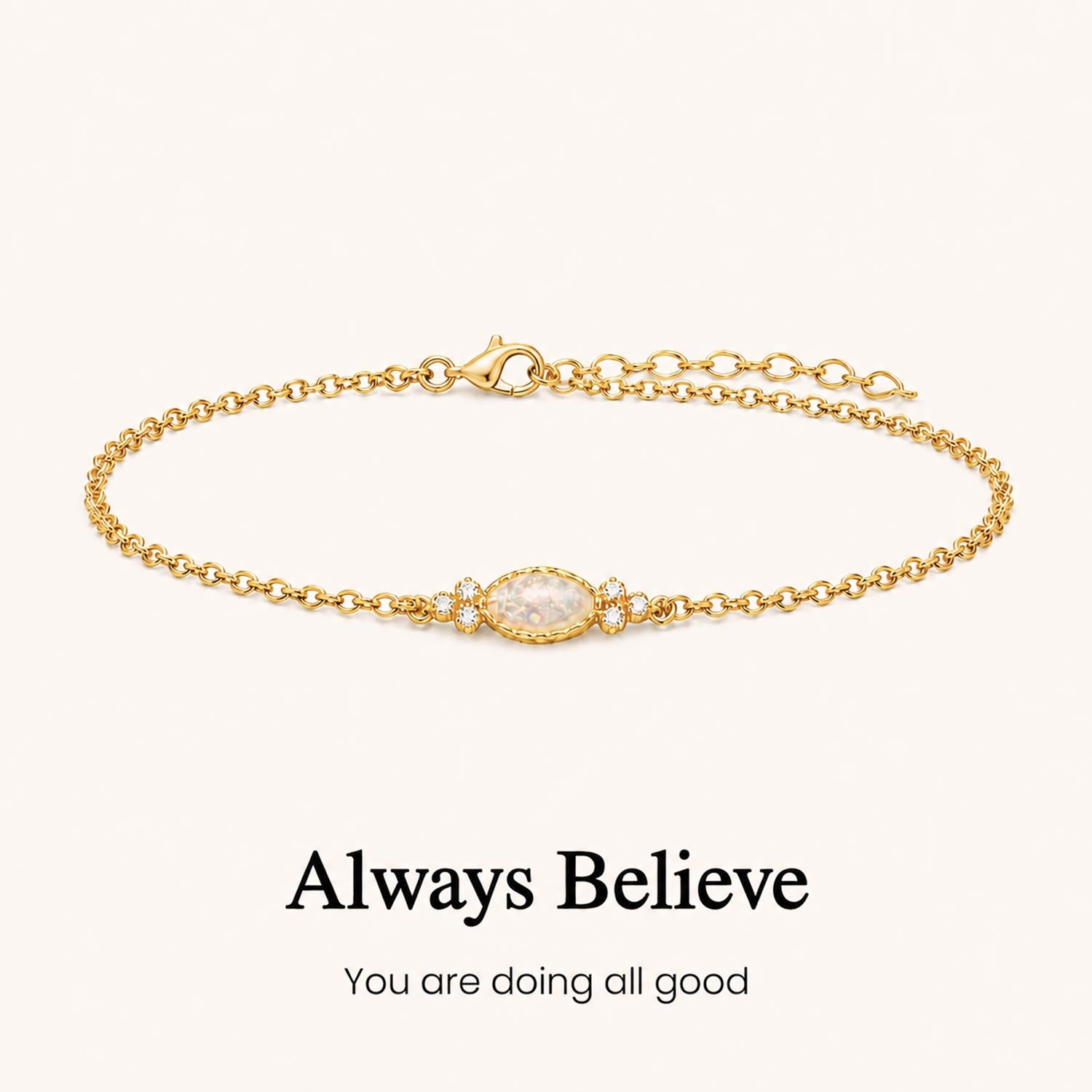 - Dainty gold opal bracelet graduation gift for her