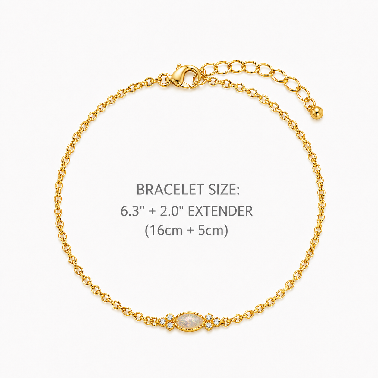 - Adjustable opal bracelet with heartfelt encouragement card