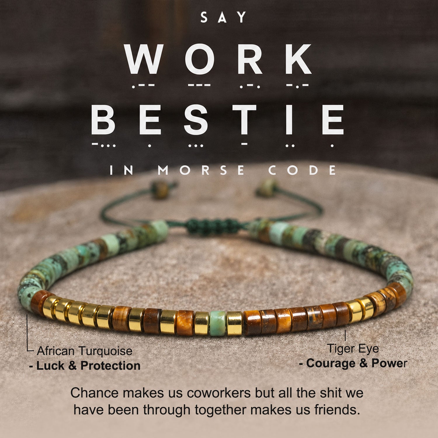 work bestie morse code bracelet