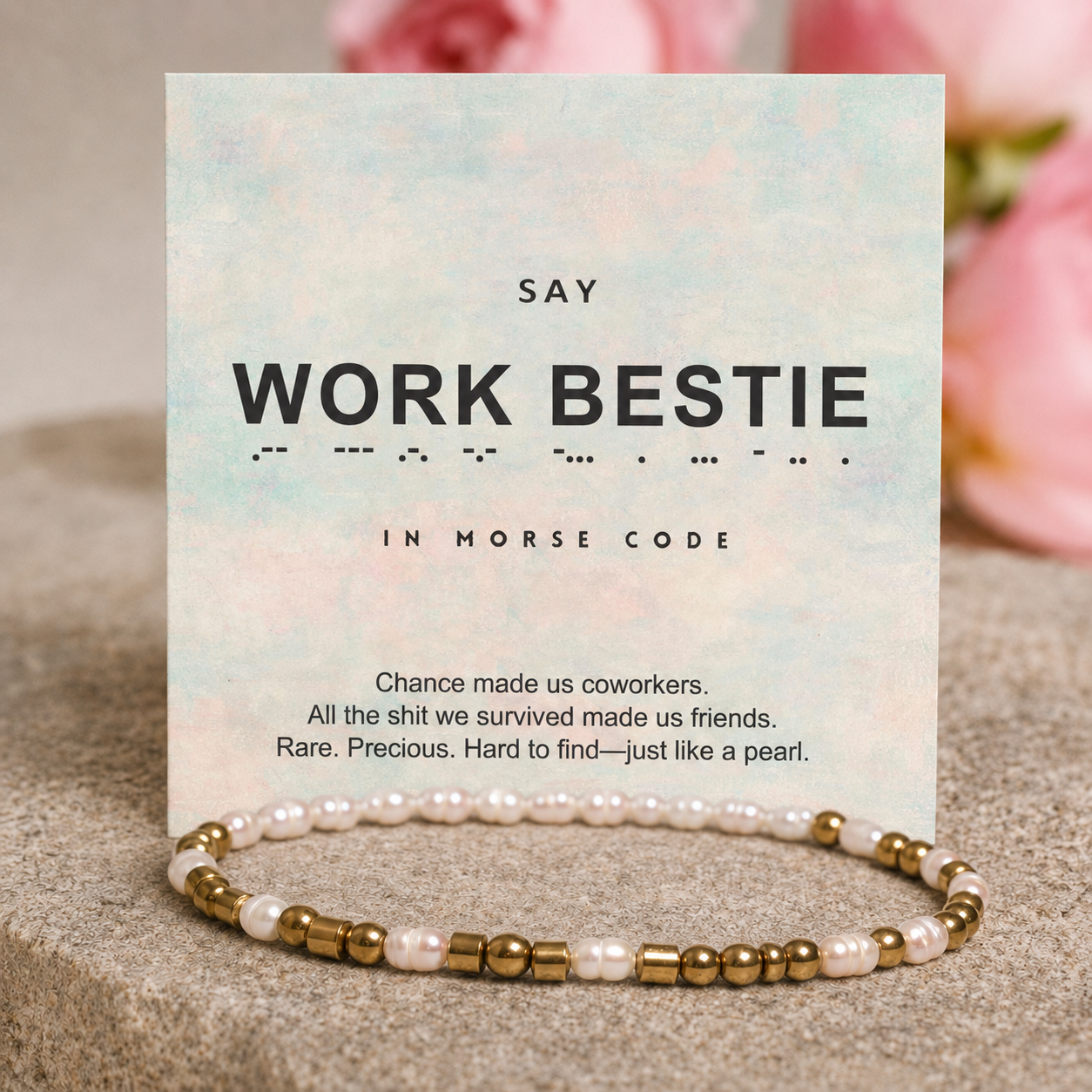 pearl morse code bracelet design