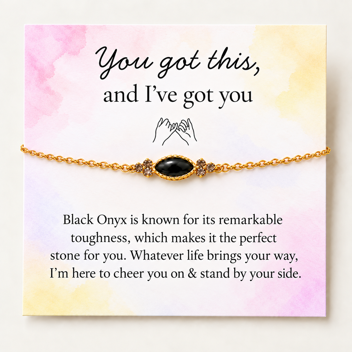 black onyx bracelet, natural onyx strength and protection jewelry