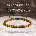 cancer picked the wrong girl morse code bracelet, cancer support jewelry