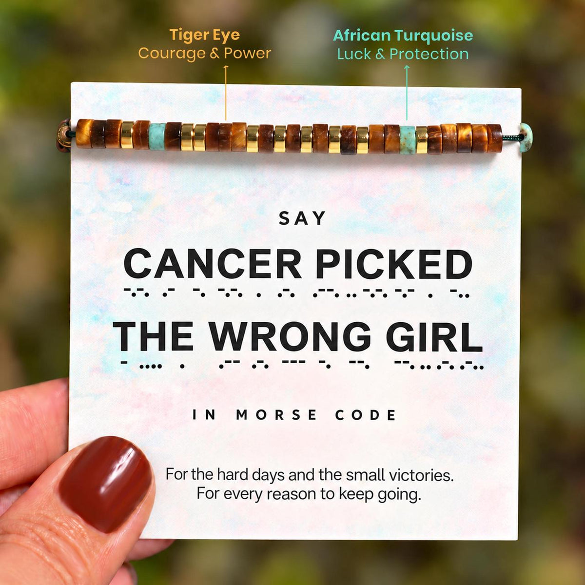 cancer support reminder bracelet, strength and courage message jewelry