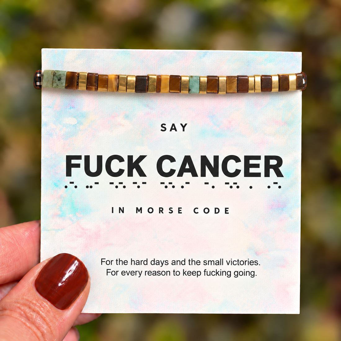 fuck cancer tila morse code bracelet, morse code jewelry