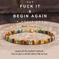 fuck it and begin again tila morse code bracelet, morse code jewelry