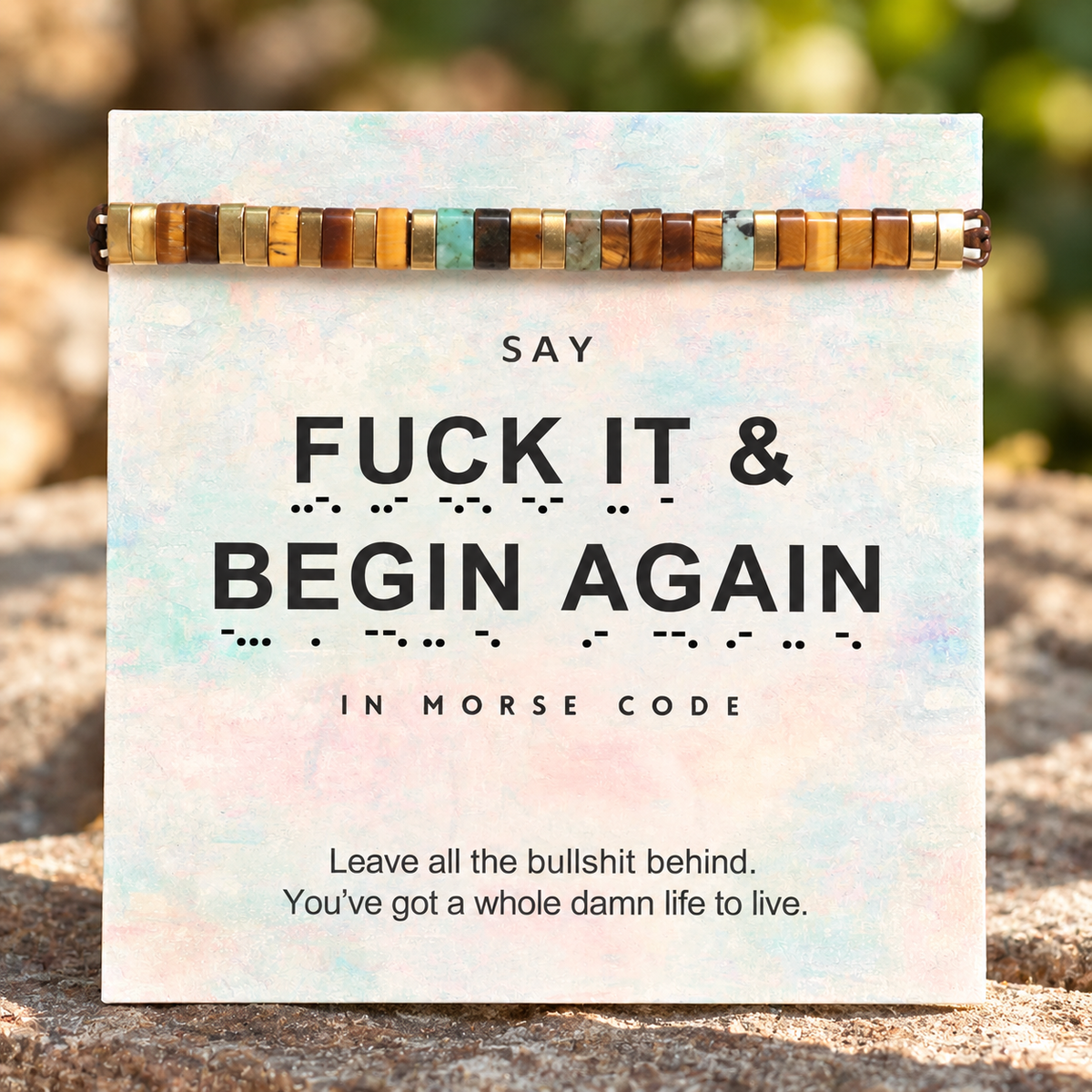 begin again reminder bracelet, new chapter affirmation jewelry