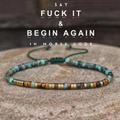 fuck it and begin again morse code bracelet, morse code jewelry