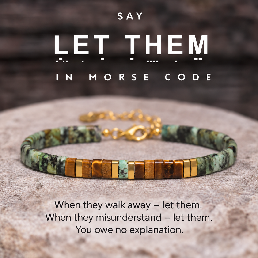 let them tila morse code bracelet, self reminder bracelet