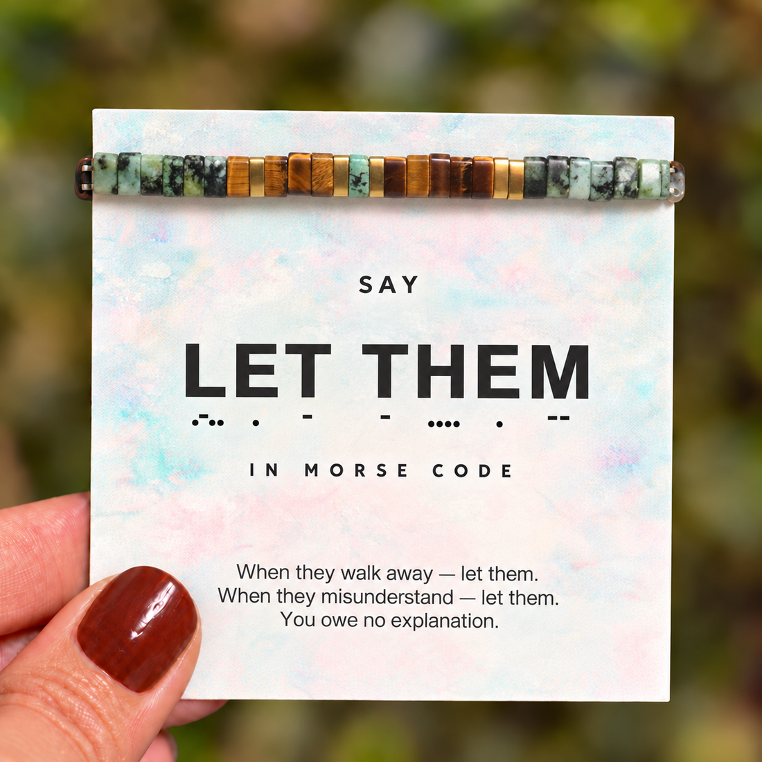 let them tila morse code bracelet, self reminder bracelet