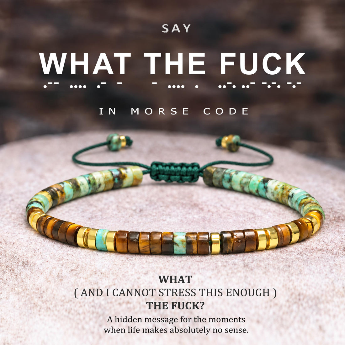 what the fuck morse code bracelet, funny statement bracelet