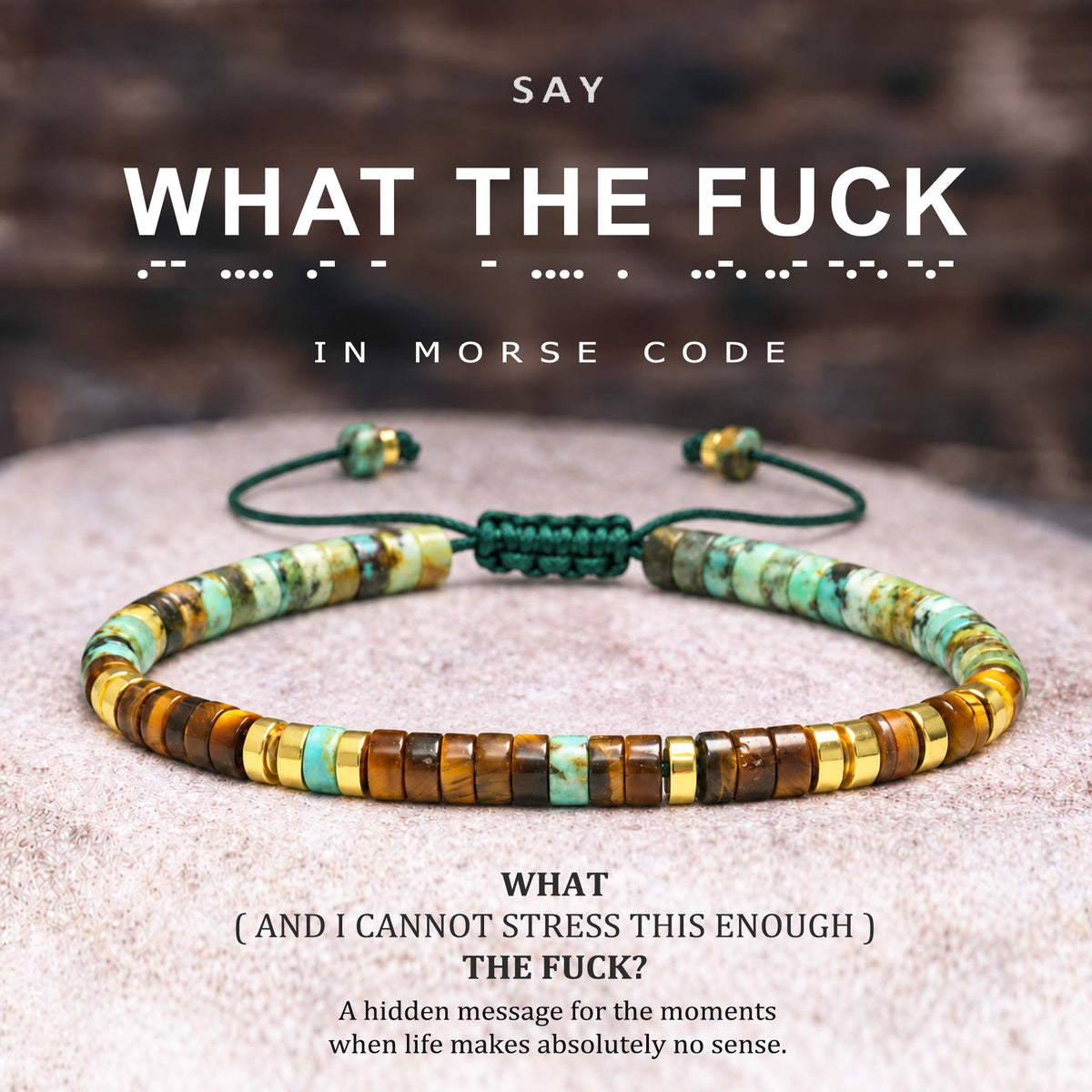 what the fuck morse code bracelet, funny statement bracelet