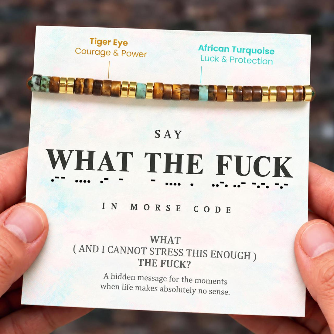what the fuck morse code bracelet, funny statement bracelet