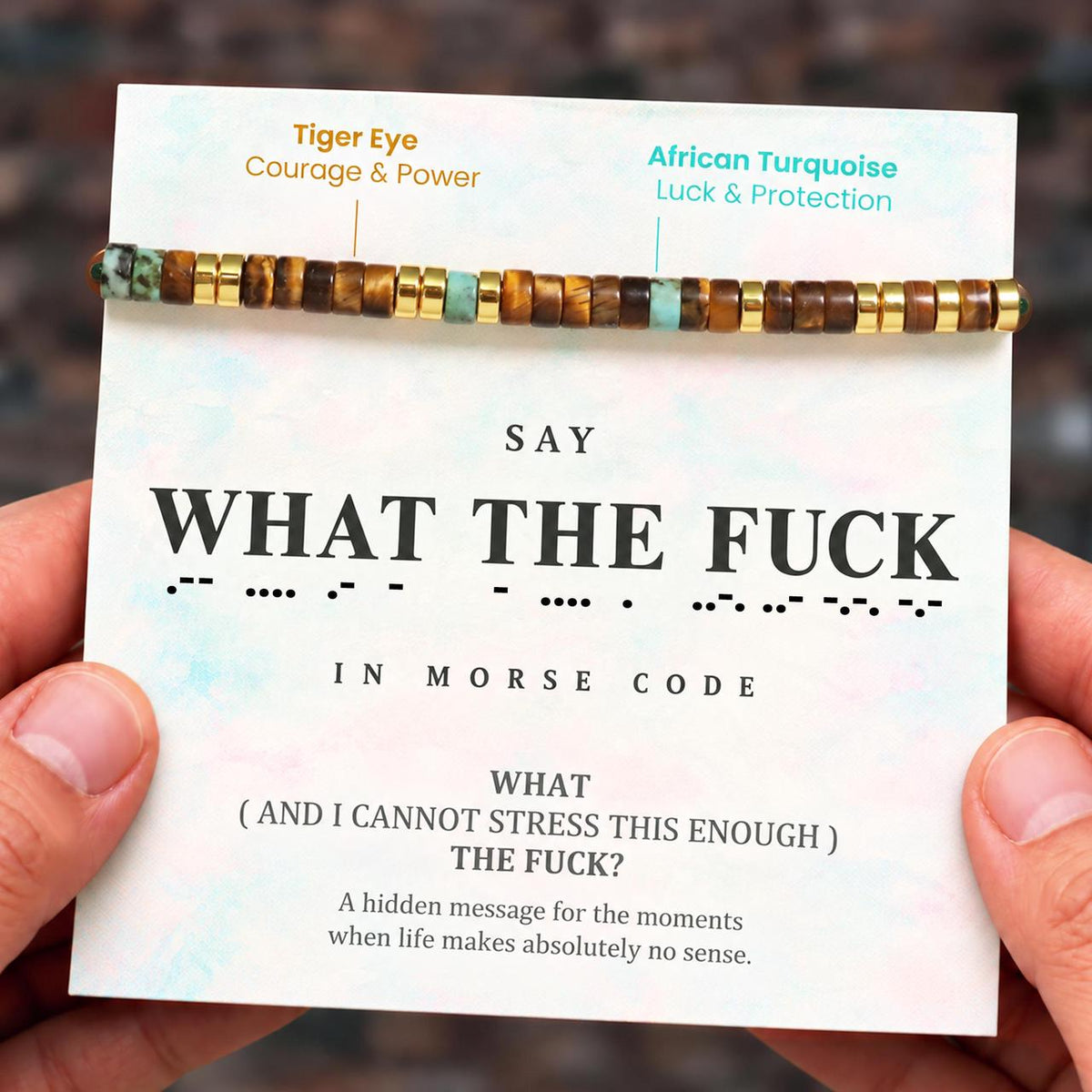 what the fuck hidden message bracelet, funny confusion reminder jewelry