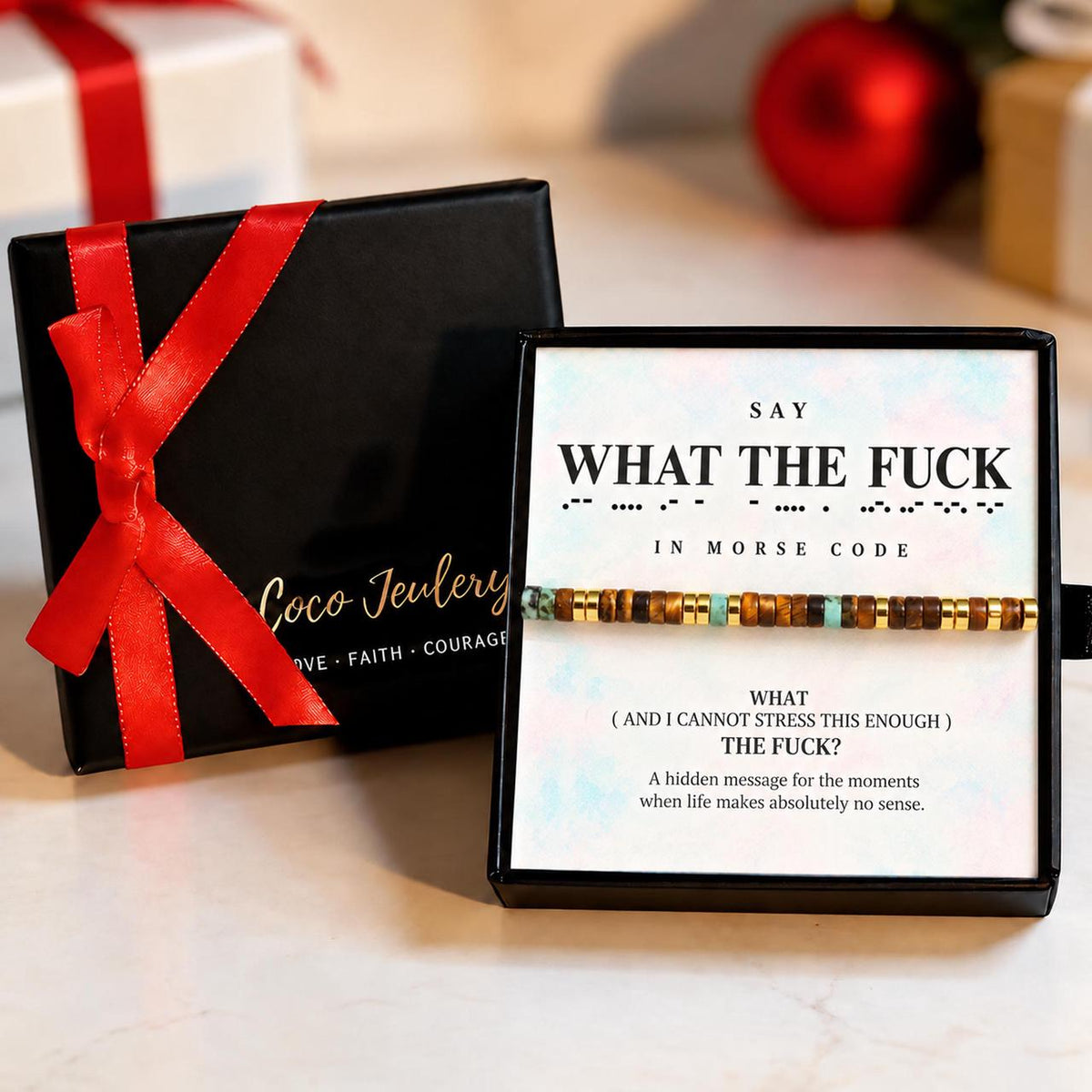 funny sarcastic gift, what the fuck bracelet, gift-ready