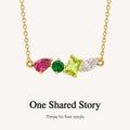 custom 3-5 birthstone row necklace, multiple birthstone jewelry