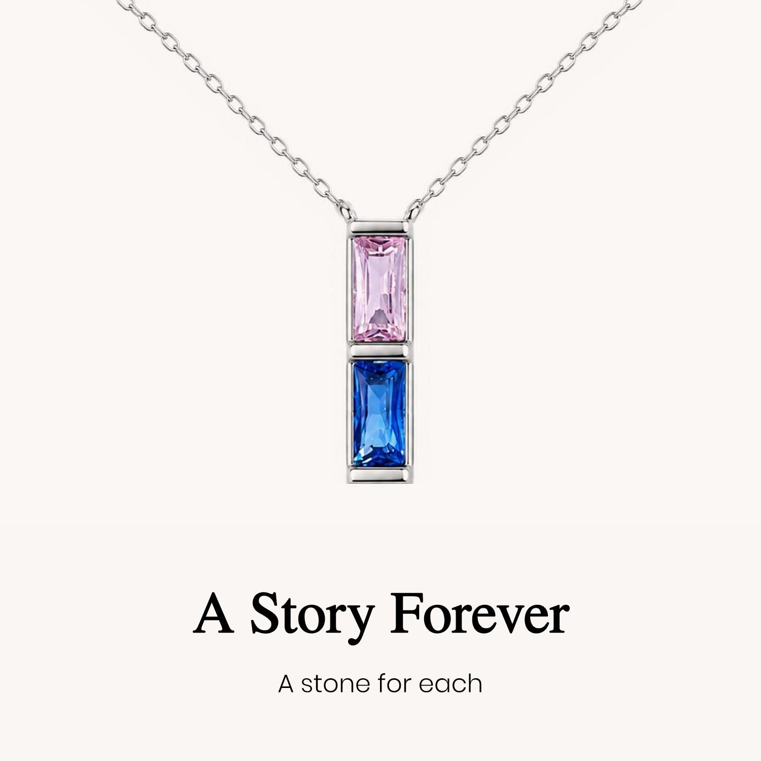 custom baguette birthstone necklace