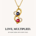 custom multiple birthstone heart charm necklace