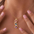 personalized family birthstone heart necklace