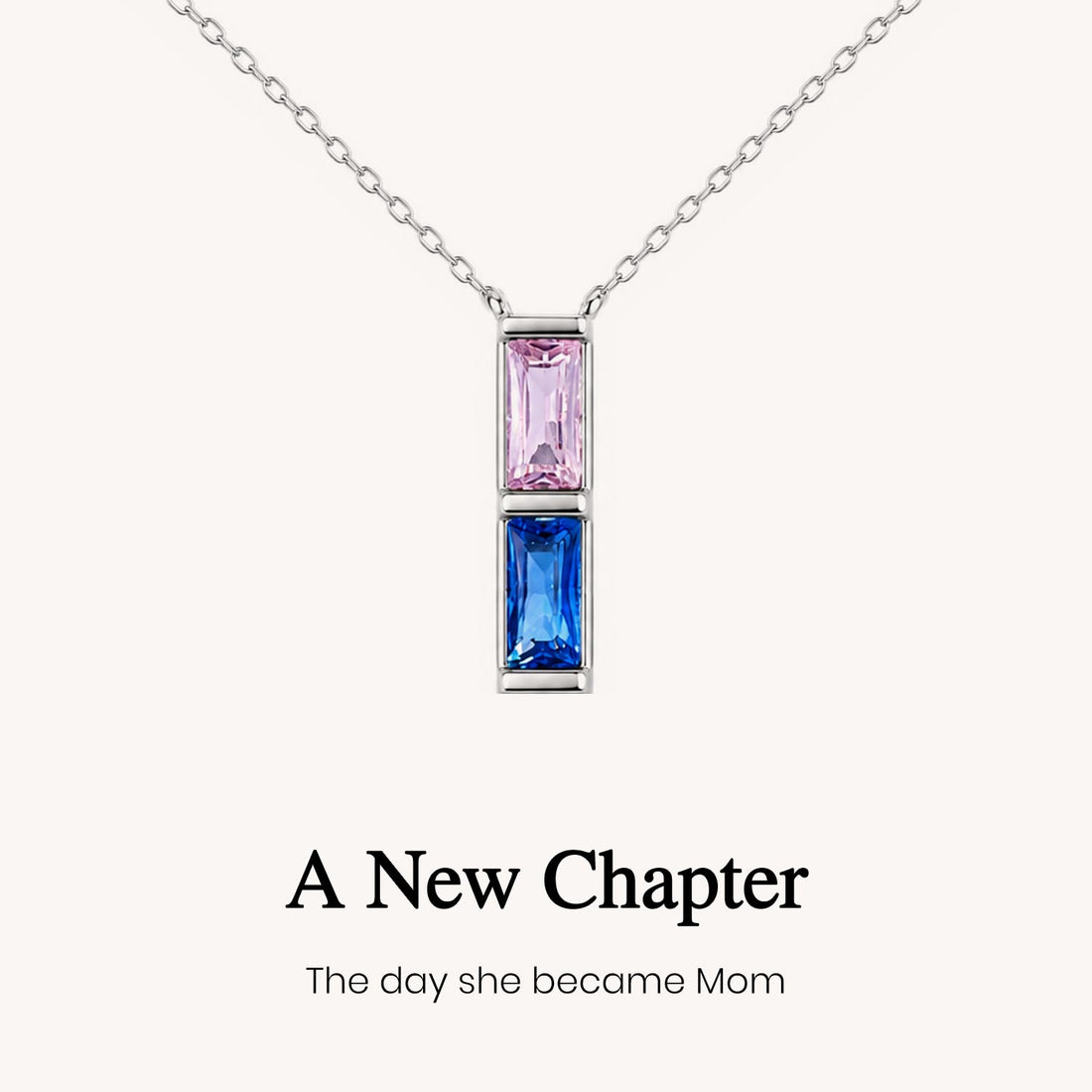 Custom Birthstone Necklace for New Mom