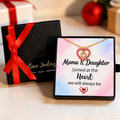 mother daughter necklace gift, custom dual heart birthstone jewelry, gift-ready