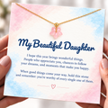 pink flower pendant, symbolic flower necklace for women