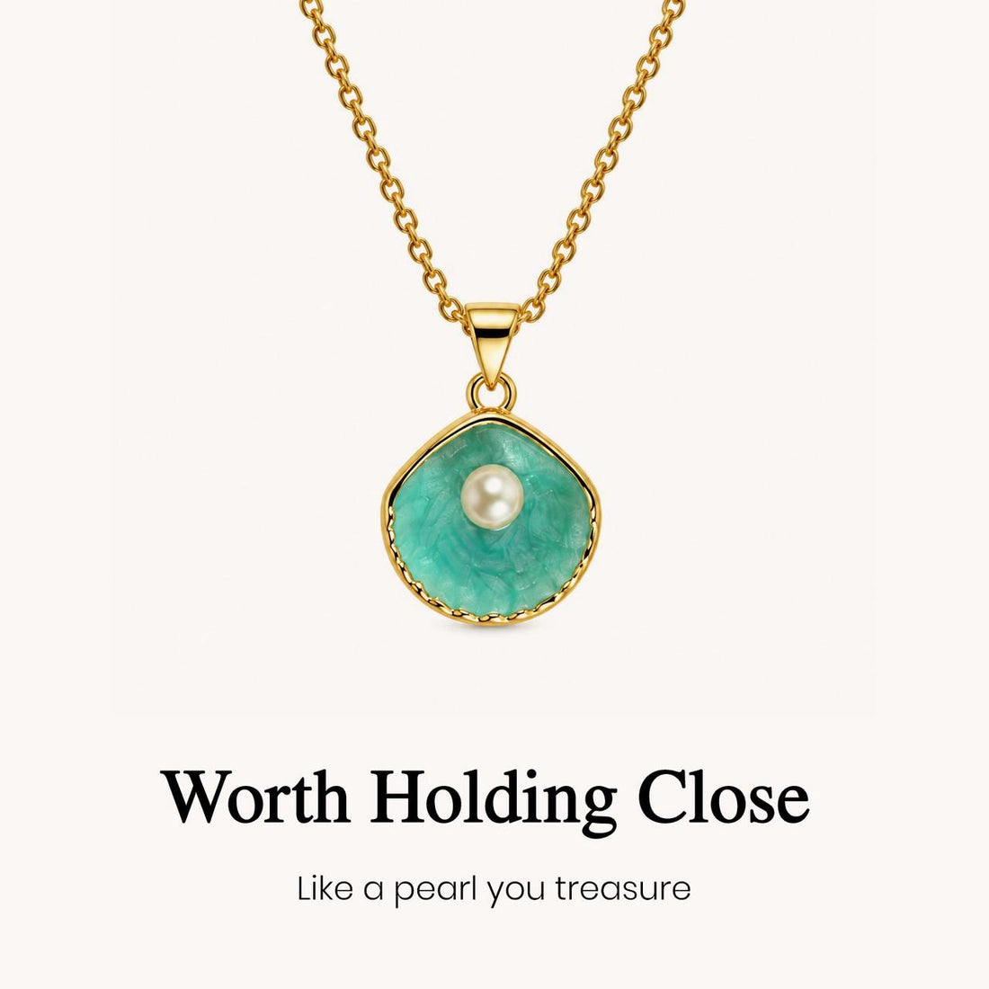 seashell pearl pendant necklace, best friend friendship jewelry