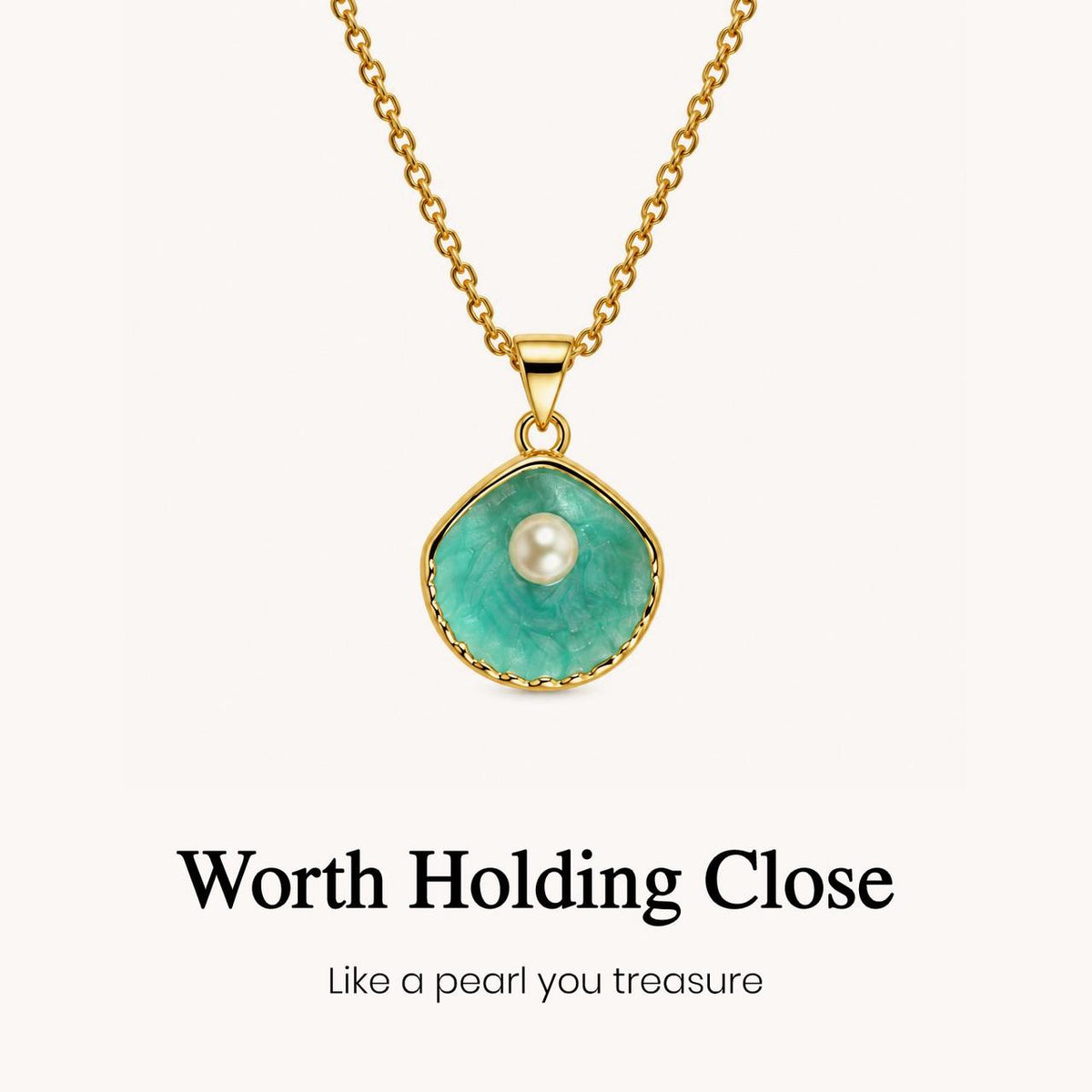 seashell pearl pendant necklace, best friend friendship jewelry
