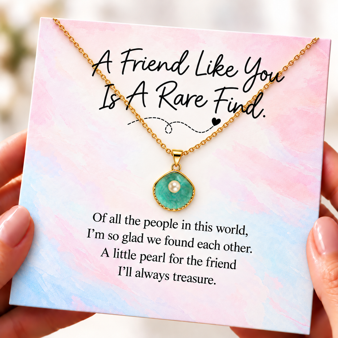 seashell pearl pendant necklace, best friend friendship jewelry