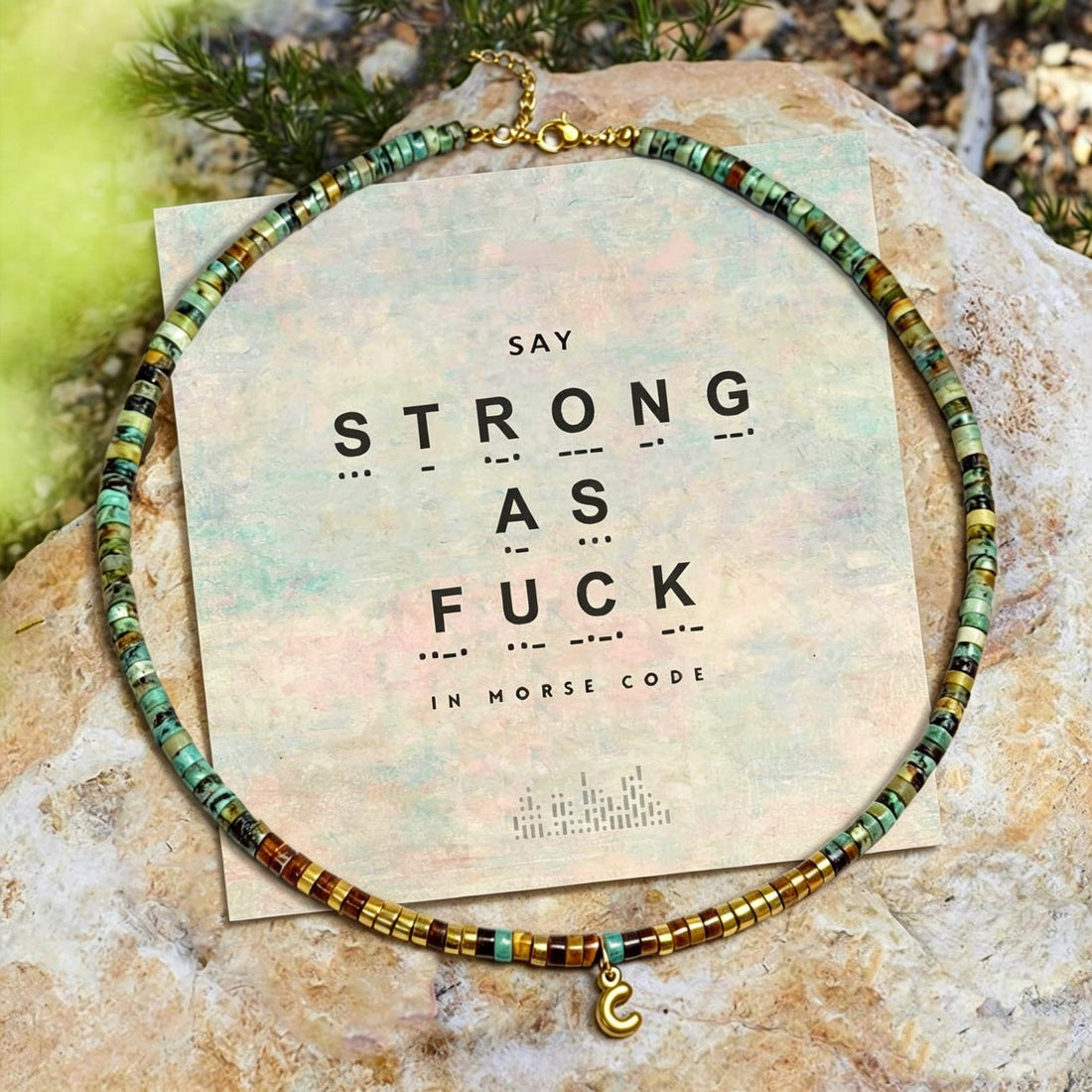 Strong As Fuck Turquoise Necklace