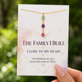 round birthstone charm necklace with 1-7 birthstones