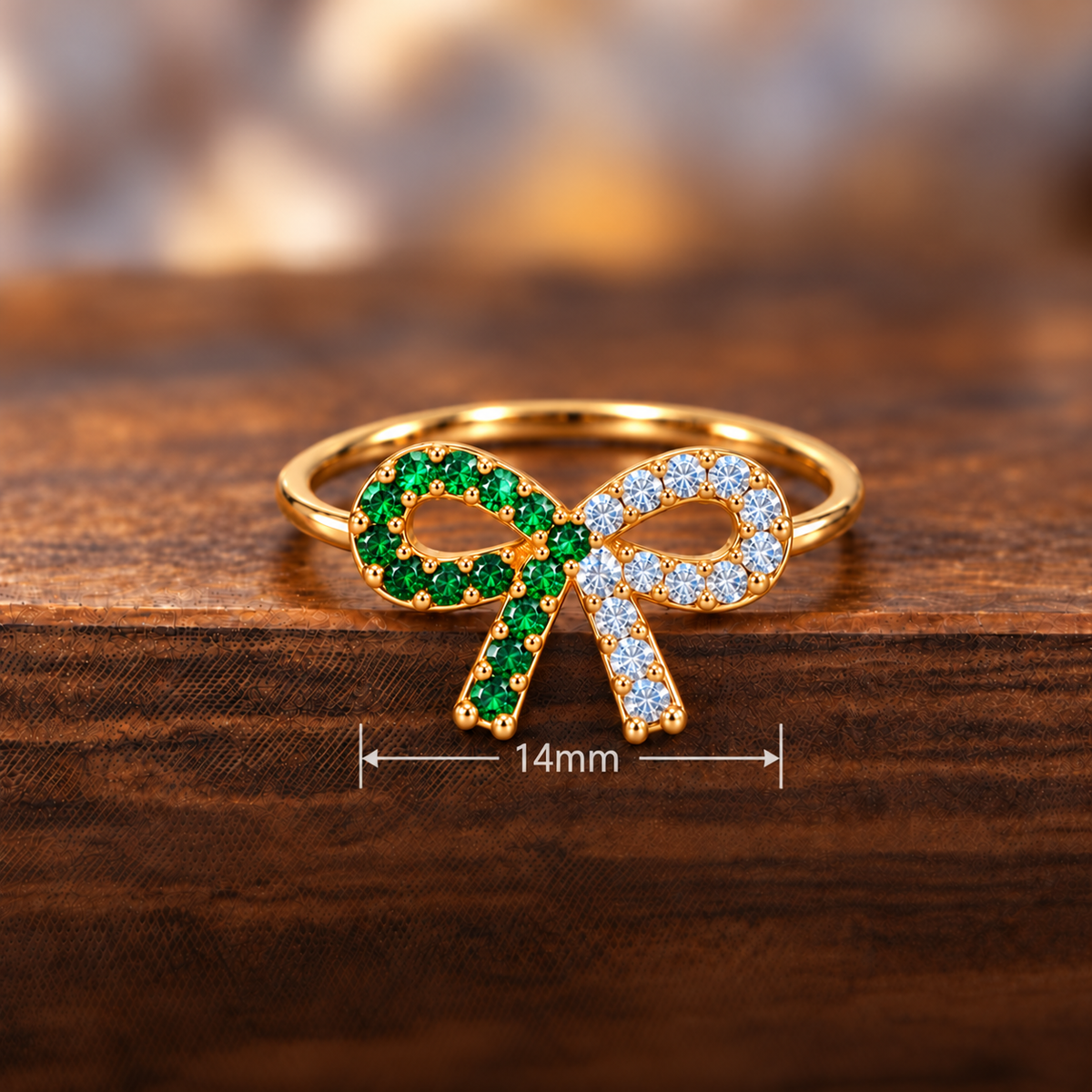 birthstone bow ring, delicate bow design symbolizing an unbreakable bond