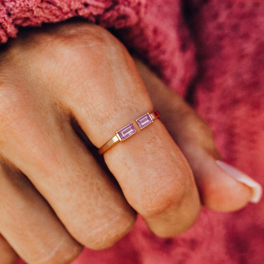 Custom Duo Baguette Birthstone Ring