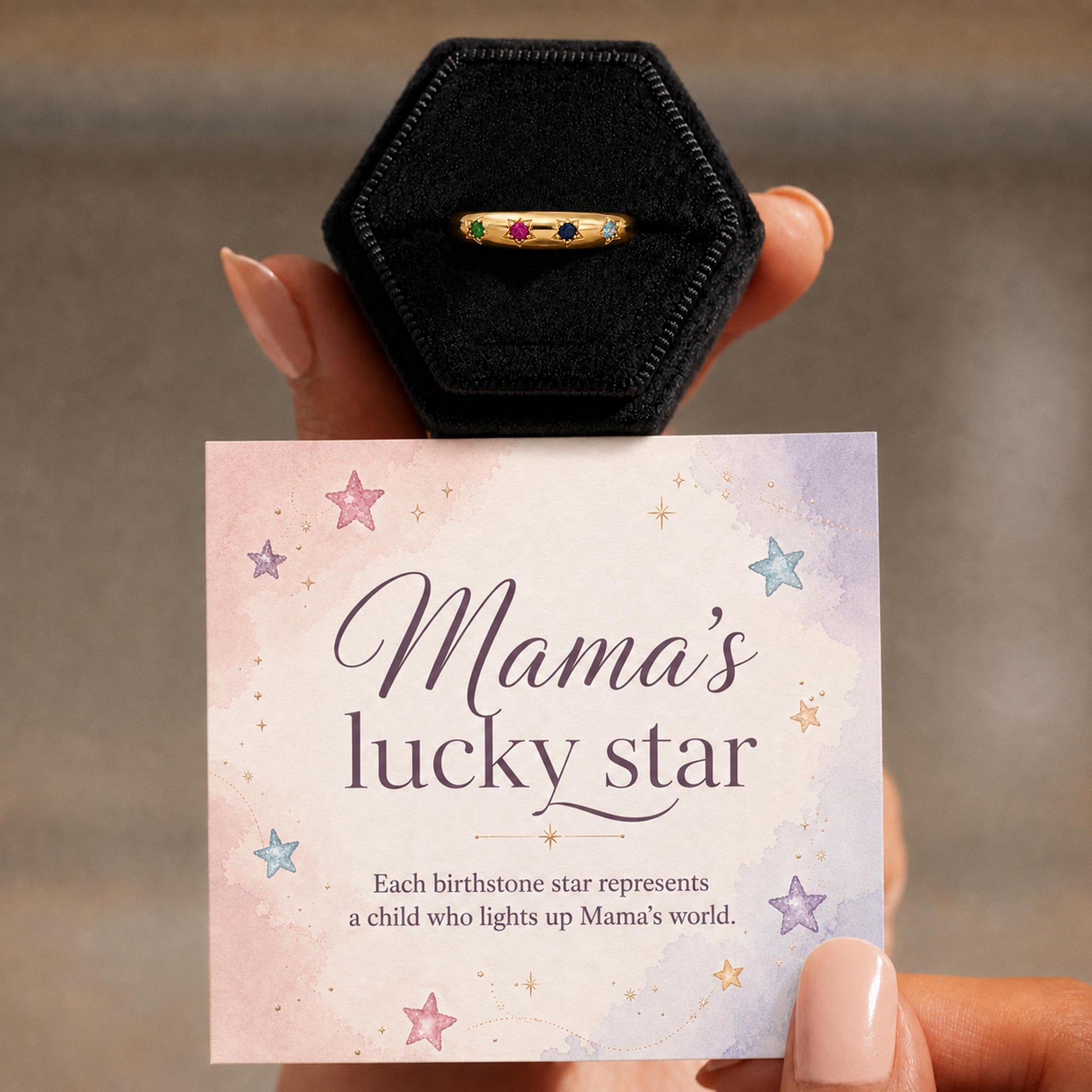 personalized multiple birthstone ring for mama