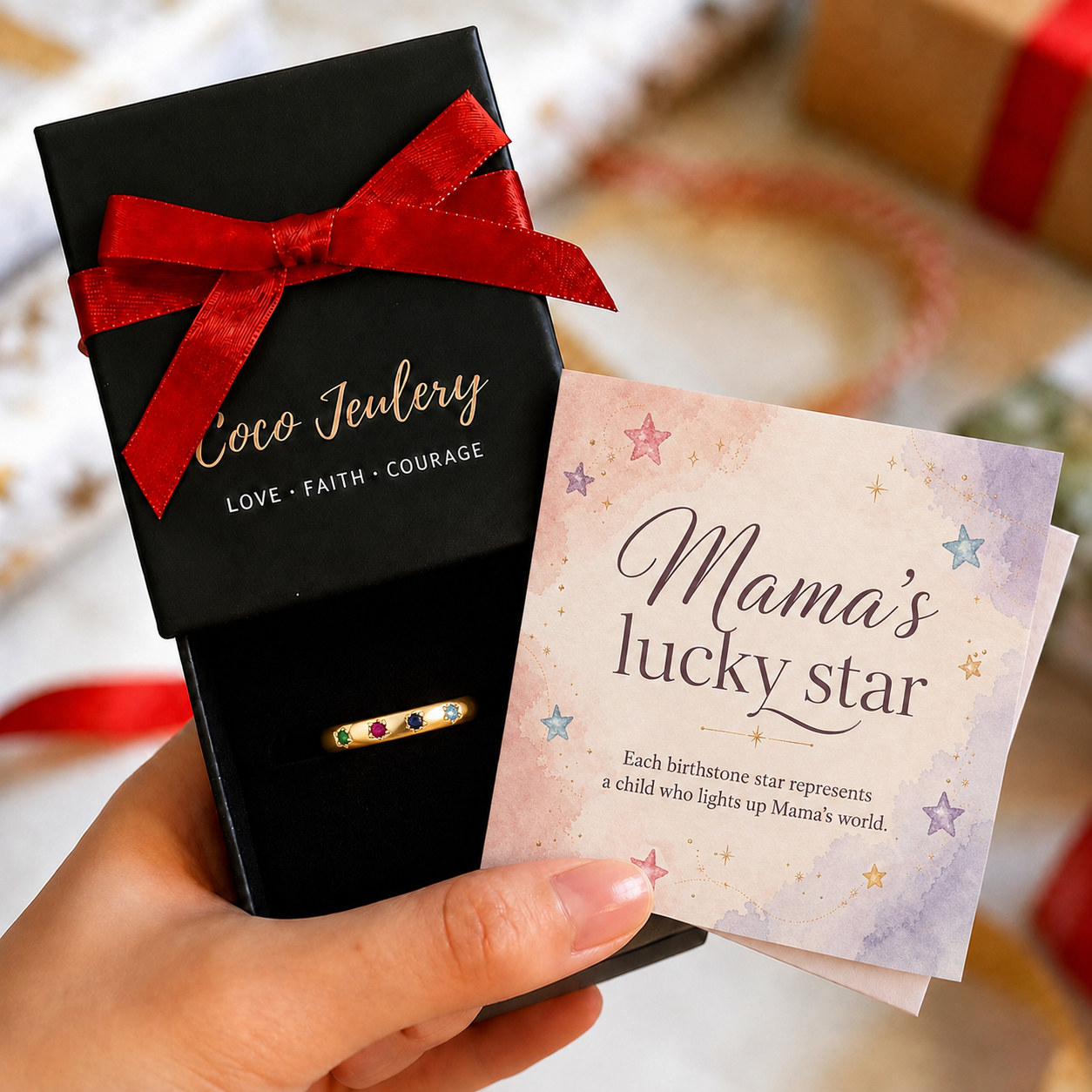 custom family birthstone ring gift
