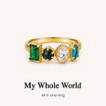 custom mixed-cut family birthstone ring, multiple birthstone ring