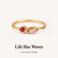 ebbs and flows custom birthstone ring