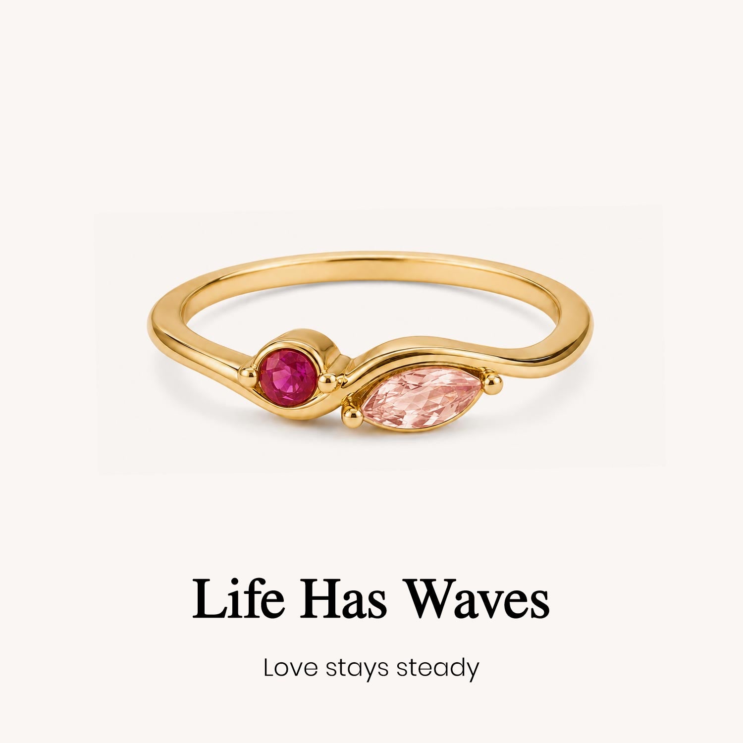 ebbs and flows custom birthstone ring