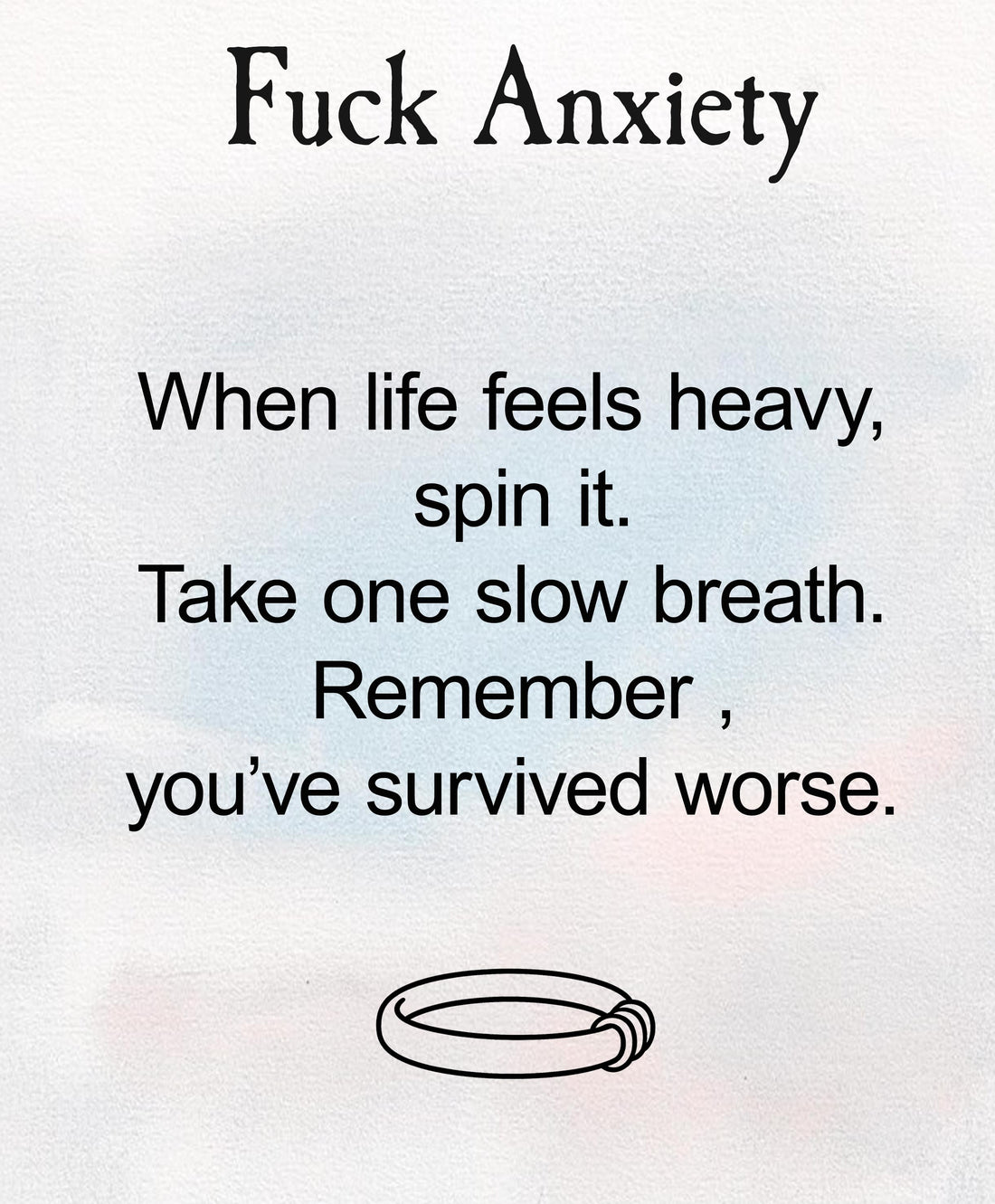 Fuck anxiety Engraved Fidget Ring