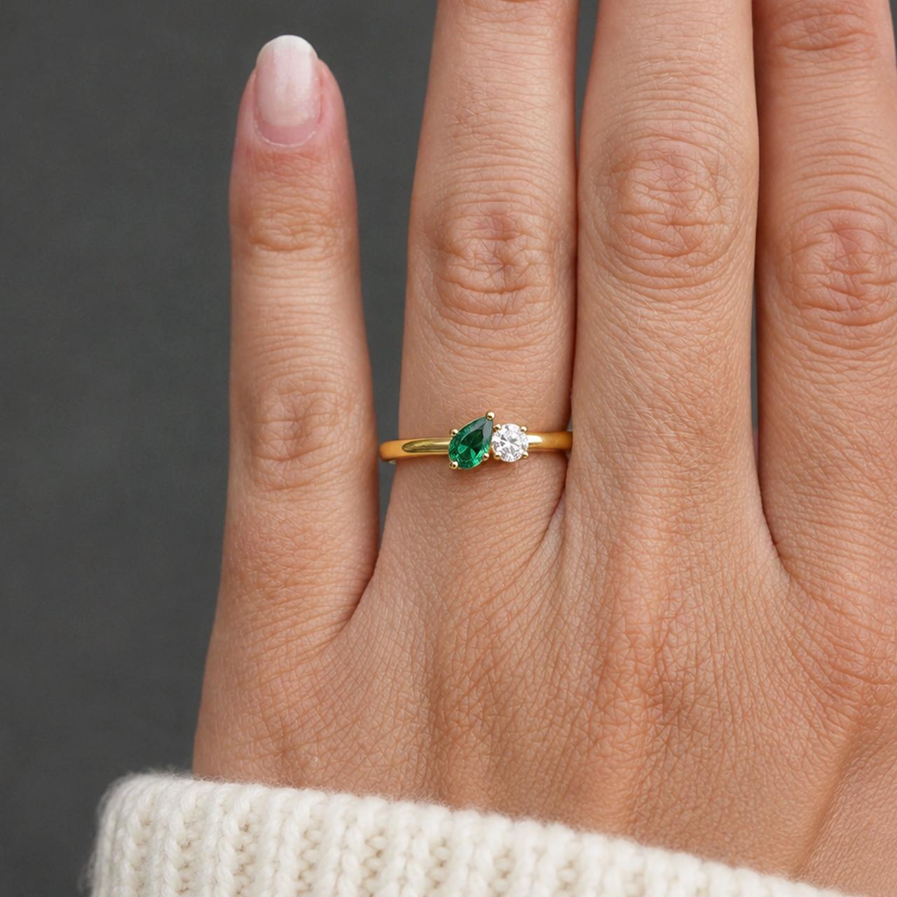 connection ring for two people, support reminder jewelry