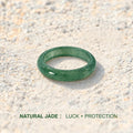 natural jade ring, minimalist jade jewelry for luck and protection